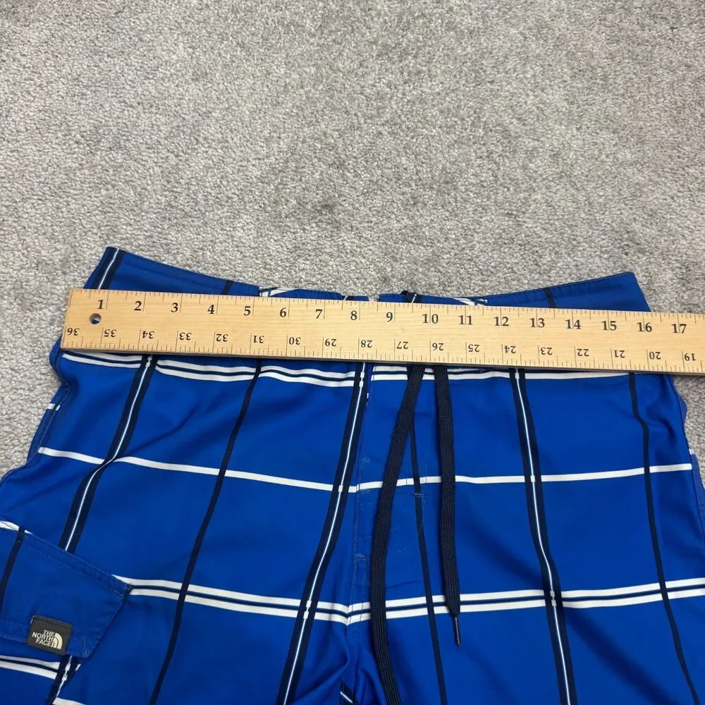 The North Face Cargo Board Shoarts Swim Trunks Mens 30 Blue Plaid Outdoor Summer